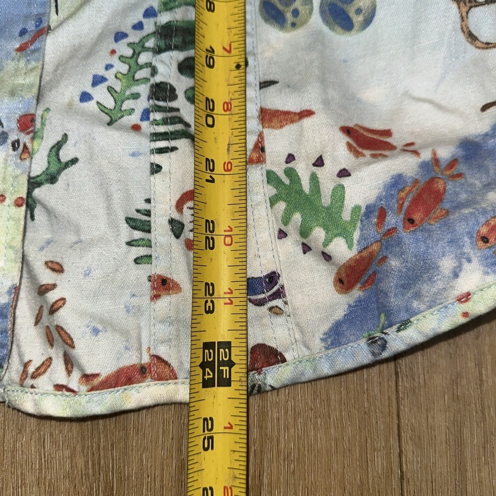 Chico's Top Jacket Whimsical Sea Life Nautical Print Blue Linen Cotton Woman's 1 - Picture 6 of 6